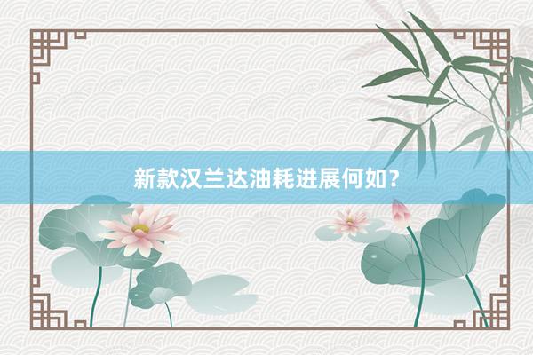 新款汉兰达油耗进展何如？